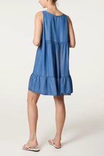 Load image into Gallery viewer, Denim sleeveless midi dress
