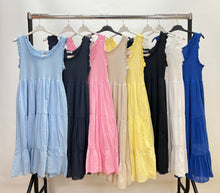 Load image into Gallery viewer, Cotton tiered midi dress
