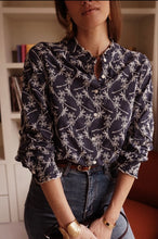Load image into Gallery viewer, InApril 1986 navy cotton embroidered shirt
