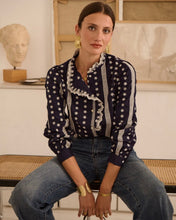 Load image into Gallery viewer, InApril 1986 cotton navy embroidered shirt
