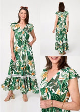 Load image into Gallery viewer, Stella Morgan green white leaf maxi dress
