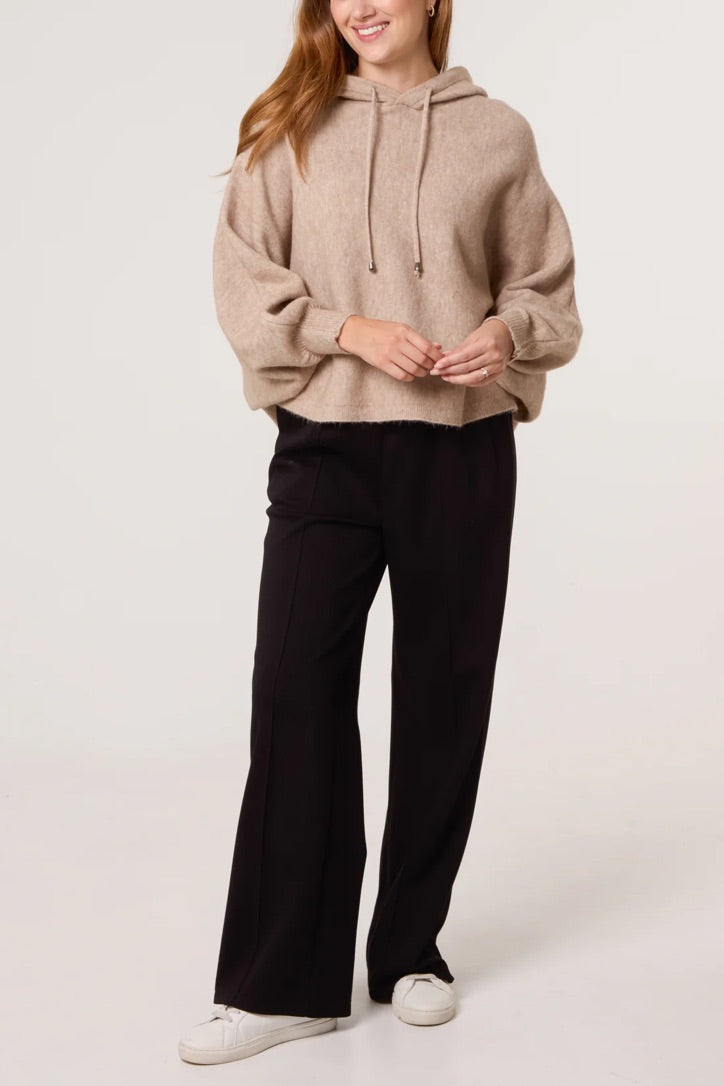 Knitted boxy hoody