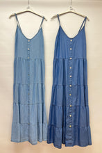 Load image into Gallery viewer, Denim tiered strap dress
