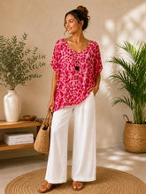 Load image into Gallery viewer, Pink leopard cheesecloth top
