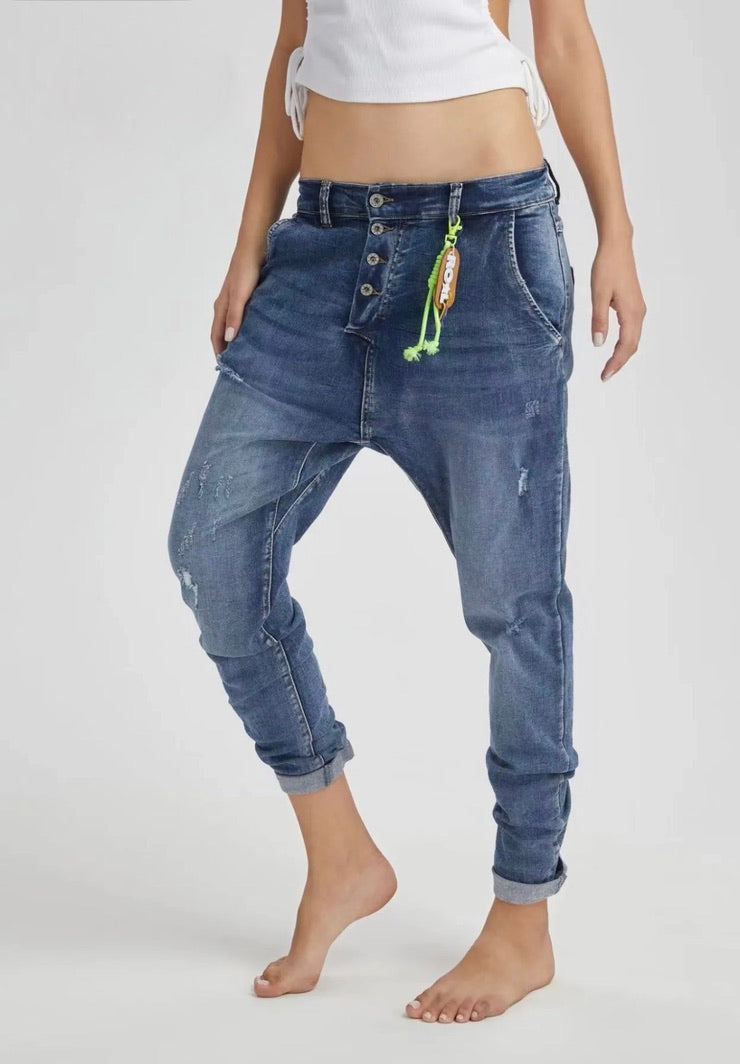 Jeans with hot sale four buttons