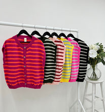 Load image into Gallery viewer, Stripe sleeveless cardigan
