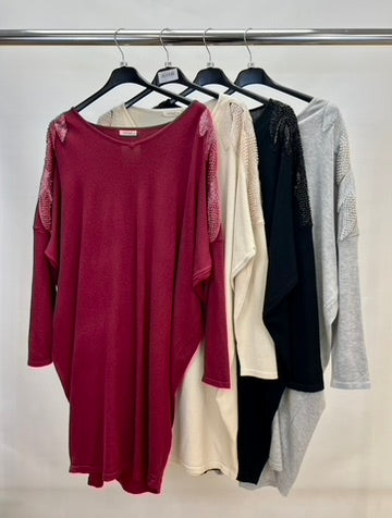 Embellished wing tunic dress