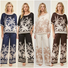 Load image into Gallery viewer, Palm tree silk blend co-ord set
