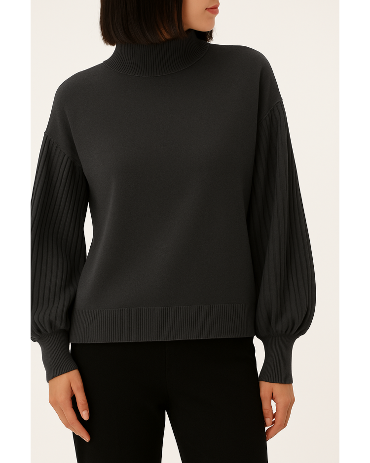 Pleated sleeve jumper
