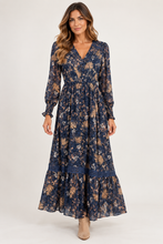 Load image into Gallery viewer, Stella Morgan navy printed dress
