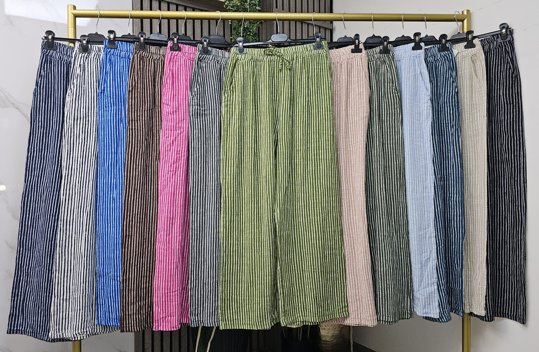 Cotton stripe trouser
