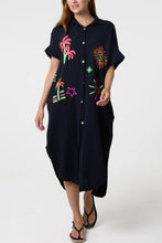 Load image into Gallery viewer, Embroidered cheesecloth shirt dress
