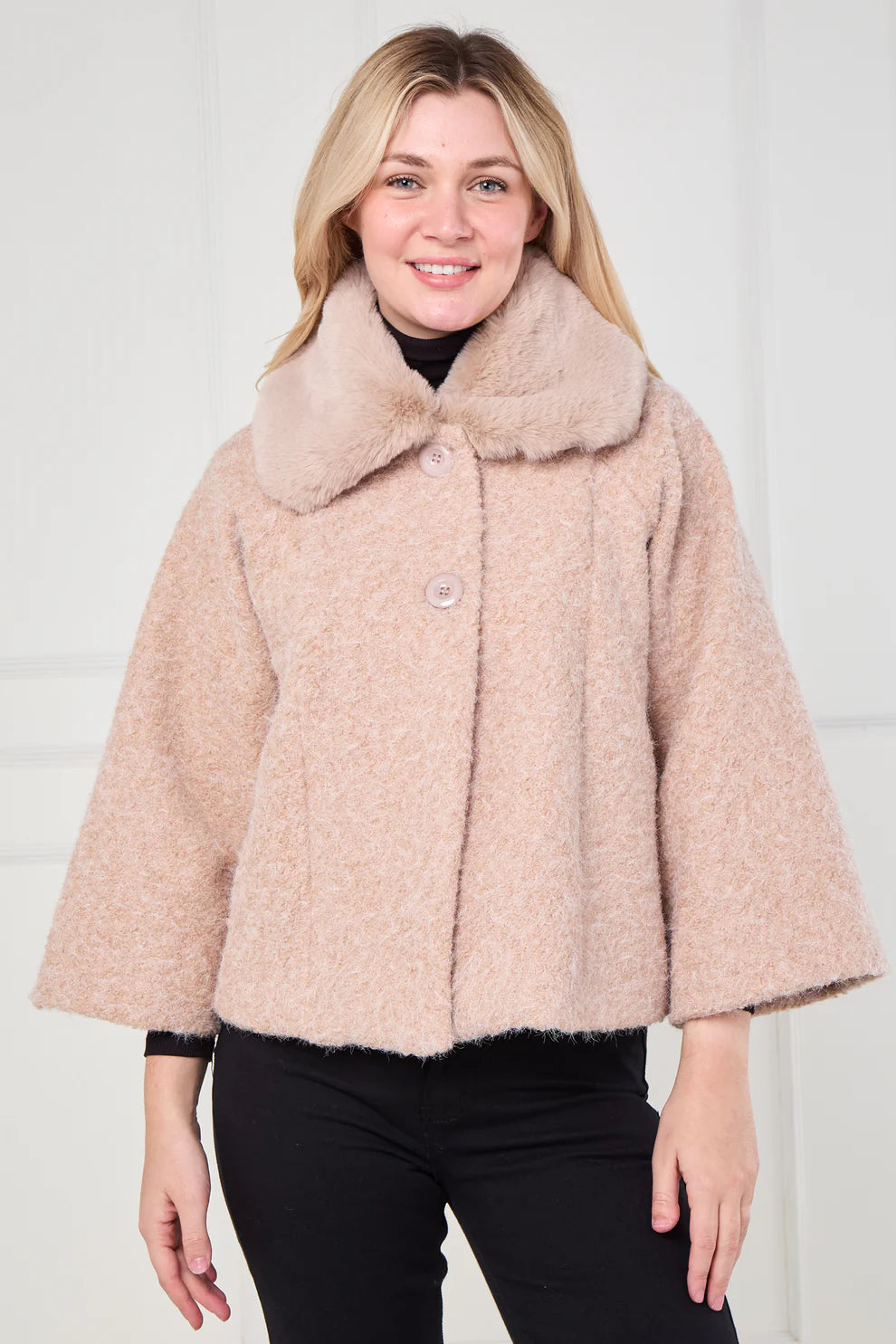 Faux fur collar jacket