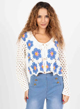 Load image into Gallery viewer, Crochet flower cardigan
