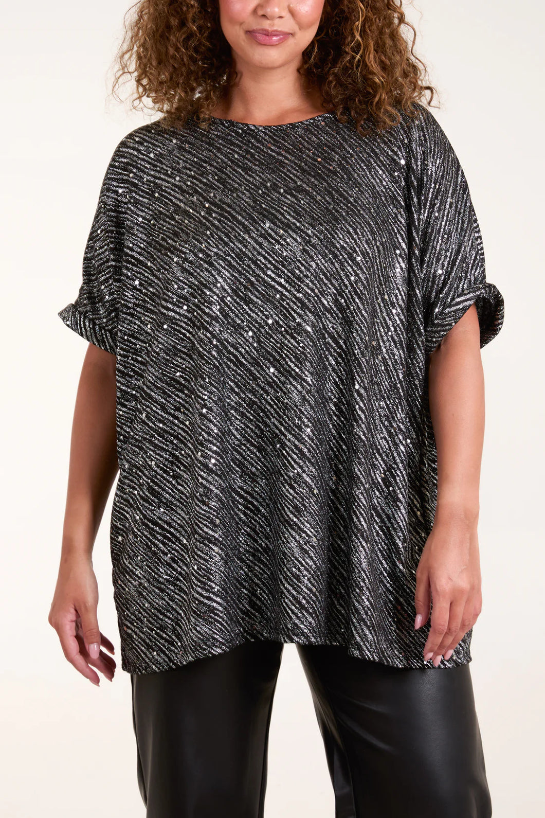 Lurex sequin oversized top