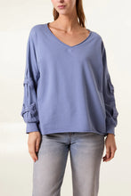 Load image into Gallery viewer, Bow sleeve cotton sweatshirt
