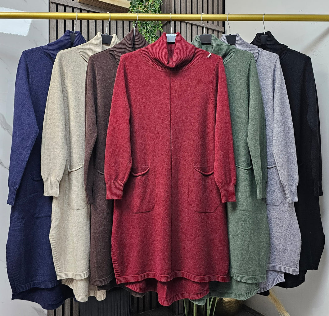 Roll neck jumper dress