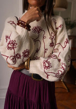 Load image into Gallery viewer, Flower embroidered jumper
