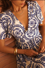 Load image into Gallery viewer, InApril 1986 white blue maxi dress
