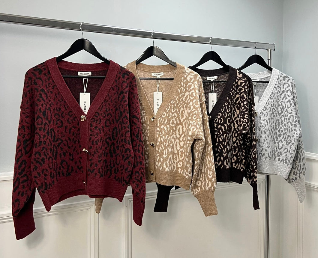Luzabelle leopard print cardigan
