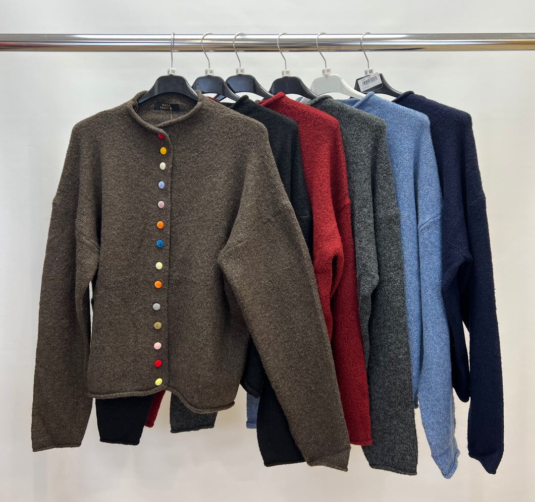 Multicolour button cardigan