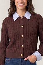 Load image into Gallery viewer, Cable knit collar cardigan
