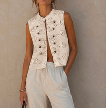 Load image into Gallery viewer, Broderie anglaise waistcoat
