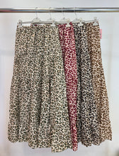 Load image into Gallery viewer, Leopard tiered cotton skirt
