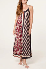 Load image into Gallery viewer, Satin paisley strap dress
