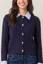 Load image into Gallery viewer, Cable knit collar cardigan
