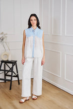 Load image into Gallery viewer, Denim broderie anglaise waistcoat
