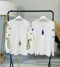 Load image into Gallery viewer, Paisley embroidered cotton top
