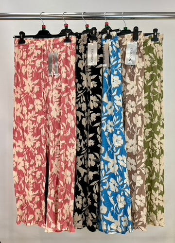 Floral pleated trouser