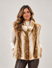 Load image into Gallery viewer, Deer print faux fur gilet
