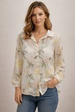 Load image into Gallery viewer, Cotton silk embroidered shirt
