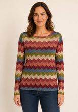Load image into Gallery viewer, Cashmere blend zig zag top

