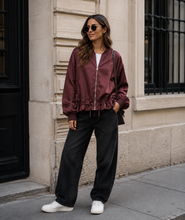 Load image into Gallery viewer, Plain satin zip jacket
