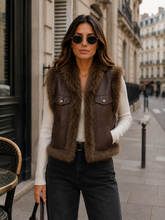 Load image into Gallery viewer, Faux leather waistcoat
