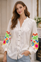 Load image into Gallery viewer, Cotton embroidered sleeve shirt
