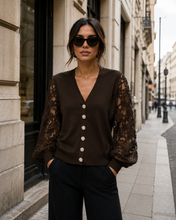 Load image into Gallery viewer, Mooccii lace sleeve cardigan
