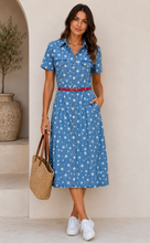 Load image into Gallery viewer, Denim polka dot dress
