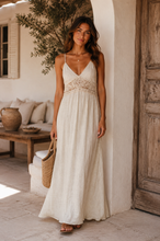 Load image into Gallery viewer, Linen blend crochet dress
