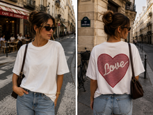 Load image into Gallery viewer, Love gingham check t-shirt
