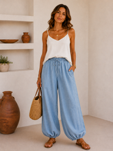 Load image into Gallery viewer, Denim cuffed trousers
