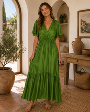 Load image into Gallery viewer, Alpini silk v-neck dress
