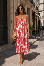 Load image into Gallery viewer, Flower print strap dress
