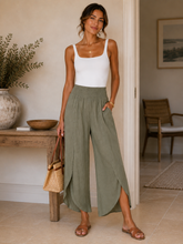 Load image into Gallery viewer, Plain split leg trouser
