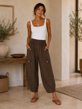 Load image into Gallery viewer, Barrel leg button trouser
