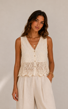Load image into Gallery viewer, Crochet embroidered cotton waistcoat
