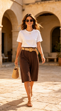 Load image into Gallery viewer, Linen belt culottes
